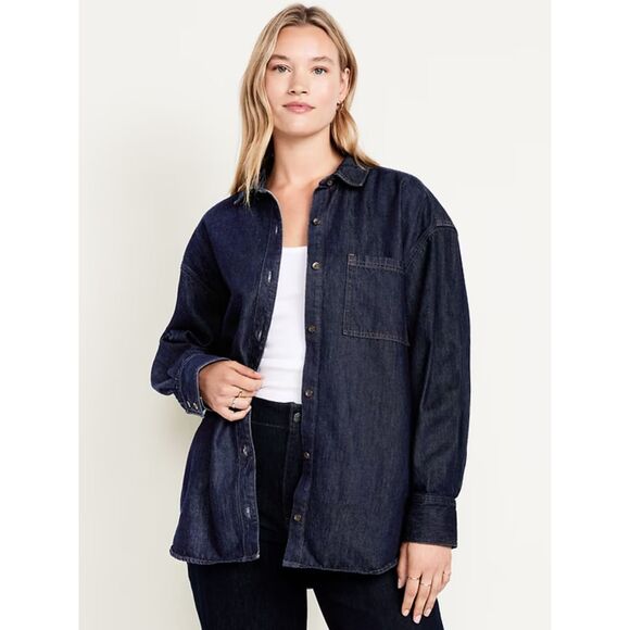 Old Navy Jackets & Blazers - Old Navy 100% Cotton Heavy Denim Rancher Boyfriend Shirt Jacket XL Women Layer